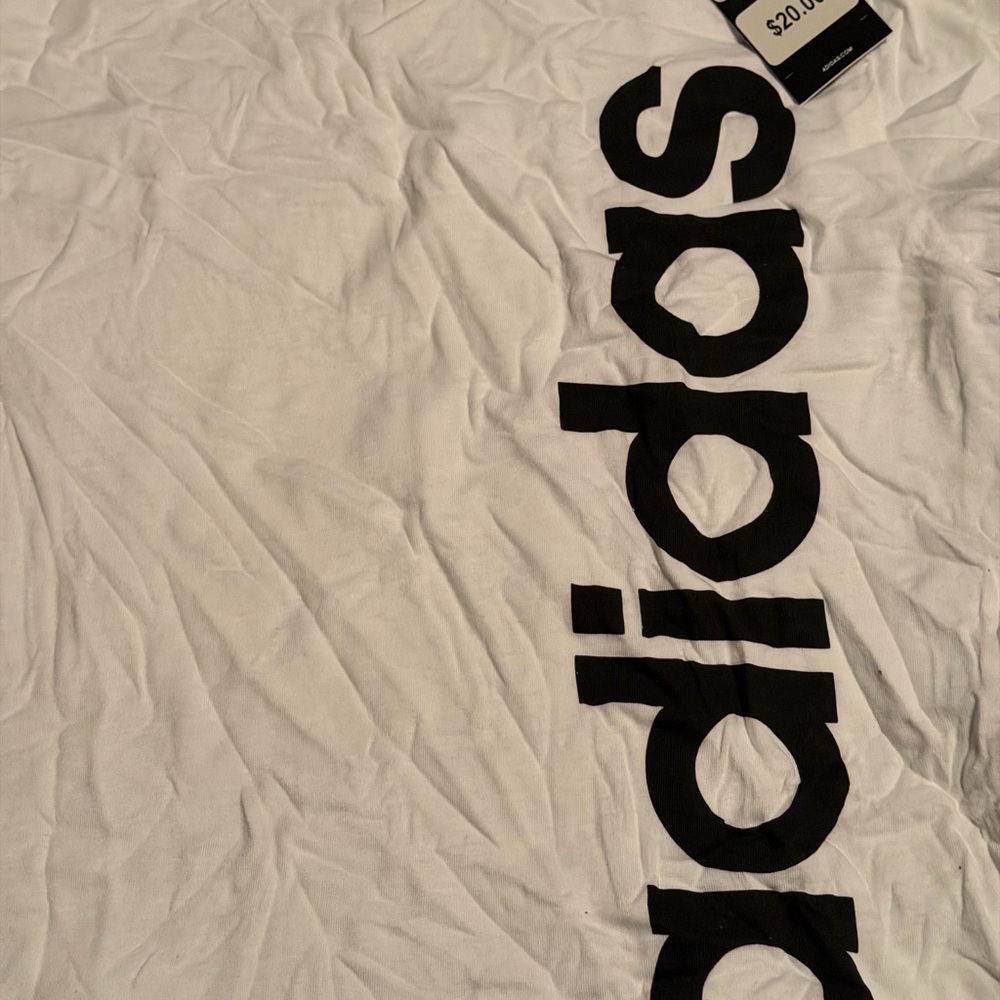 Adidas White T-Shirt with Black Logo